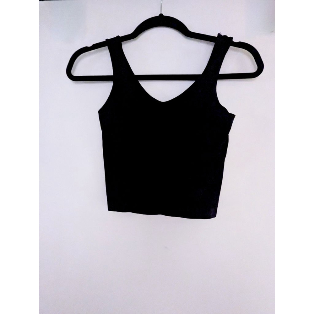 ONESTEPUP Black Crop Top w/Built In Bra